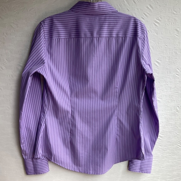 Hudson Room Women’s Stretch Cotton No Iron Button Up Shirt Blouse Purple… - Picture 2 of 12